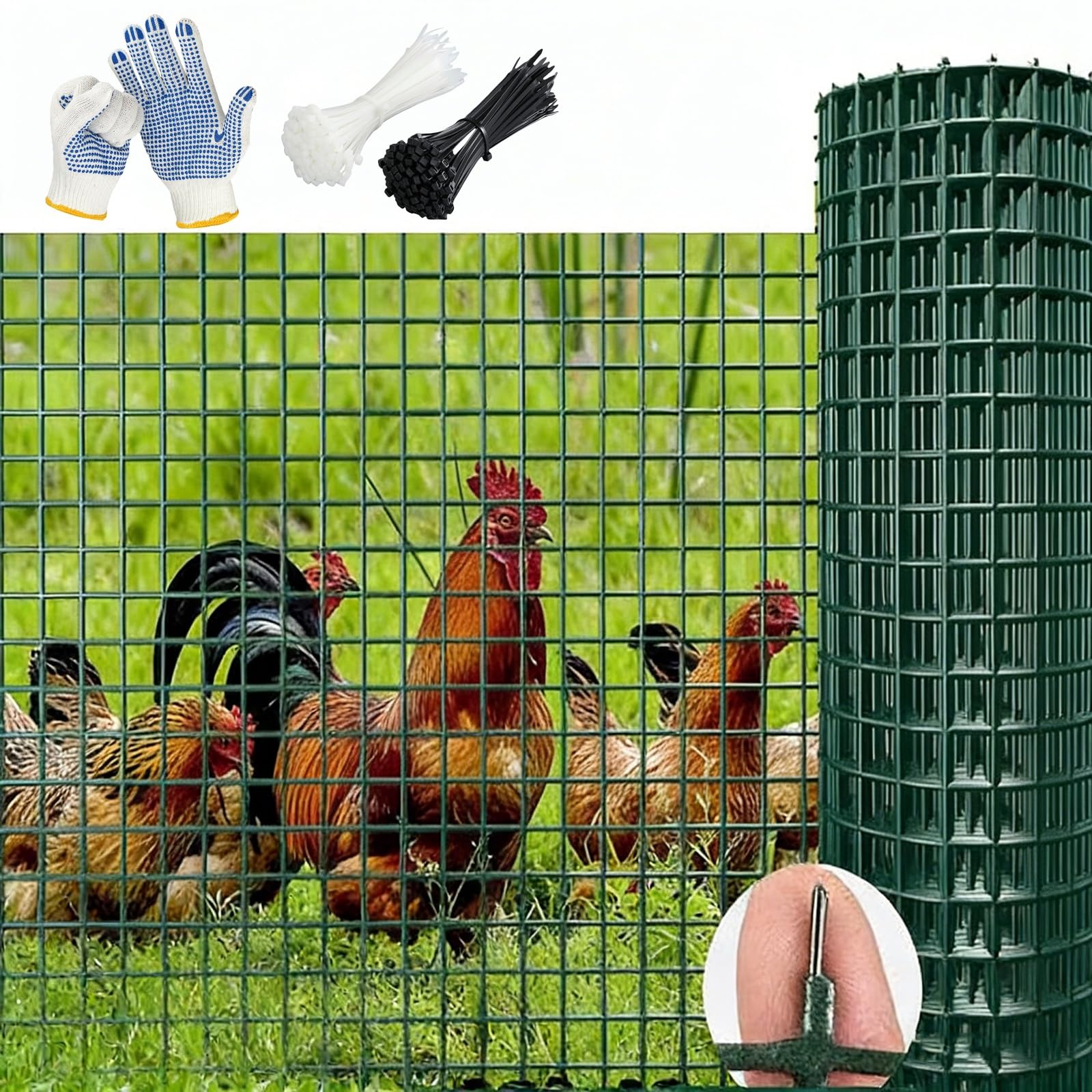 Siatka Ogrodzeniowa Spawana Klasy Profesjonalnej Powlekana PVC - do Ochrony Dróg Ogrodzenia Gospodarstwa i Zastosowań Przemysłowych(1x30m,2.3mm)