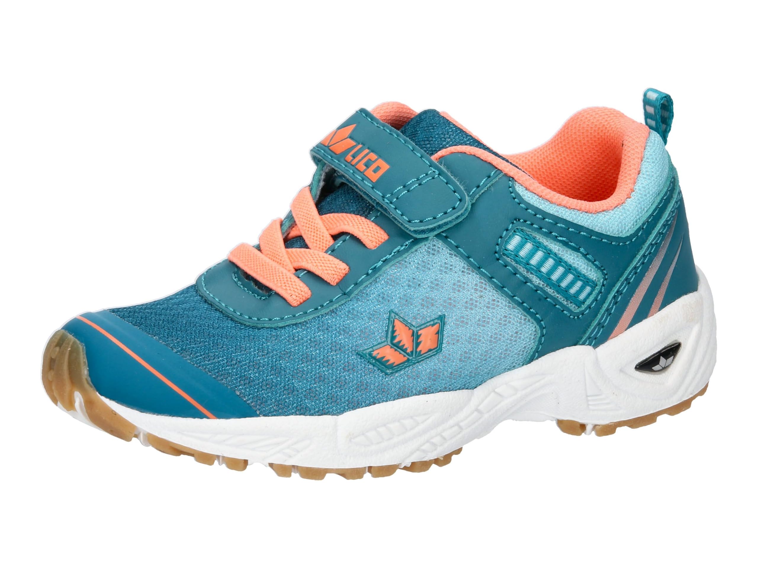 Lico Unisex Kid's Barney Vs Indoor Trainers, Petrol Turquoise Salmon, 10.5 UK Child
