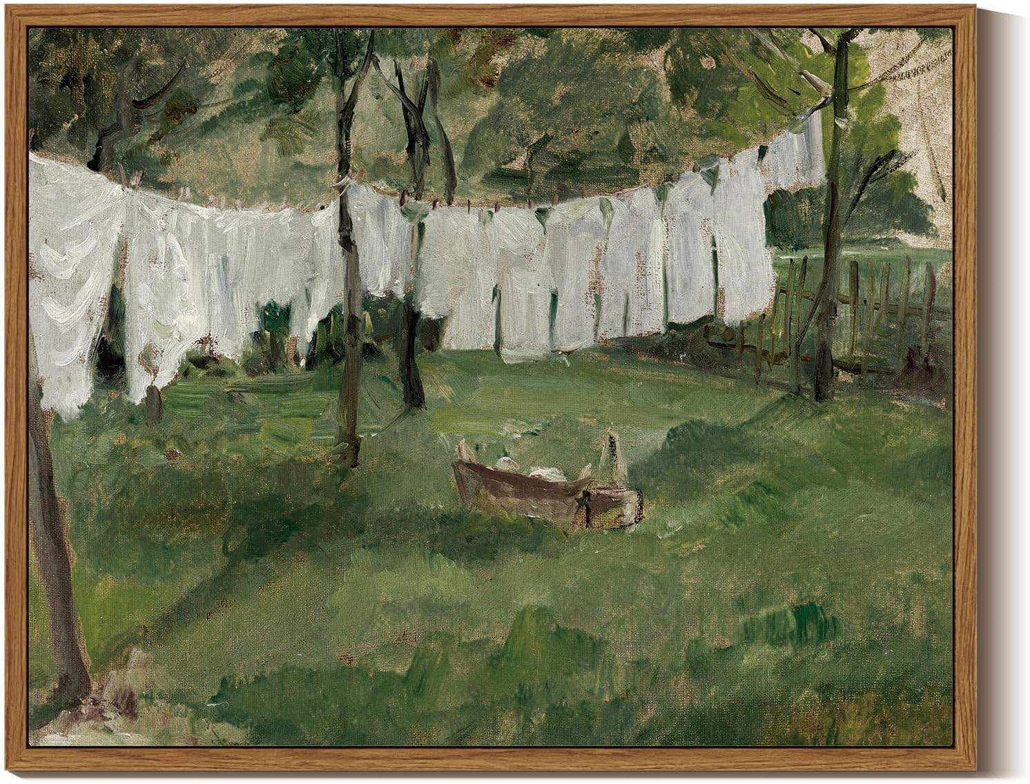 InSimSea Framed Canvas Wall Art for Living Room,Vintage Laundry Room Art Print, Antique Oil Painting, Country Landscape Vintage Wall Art Canvas,For Living Room, Bedroom, Office,Gallery - 11x14in