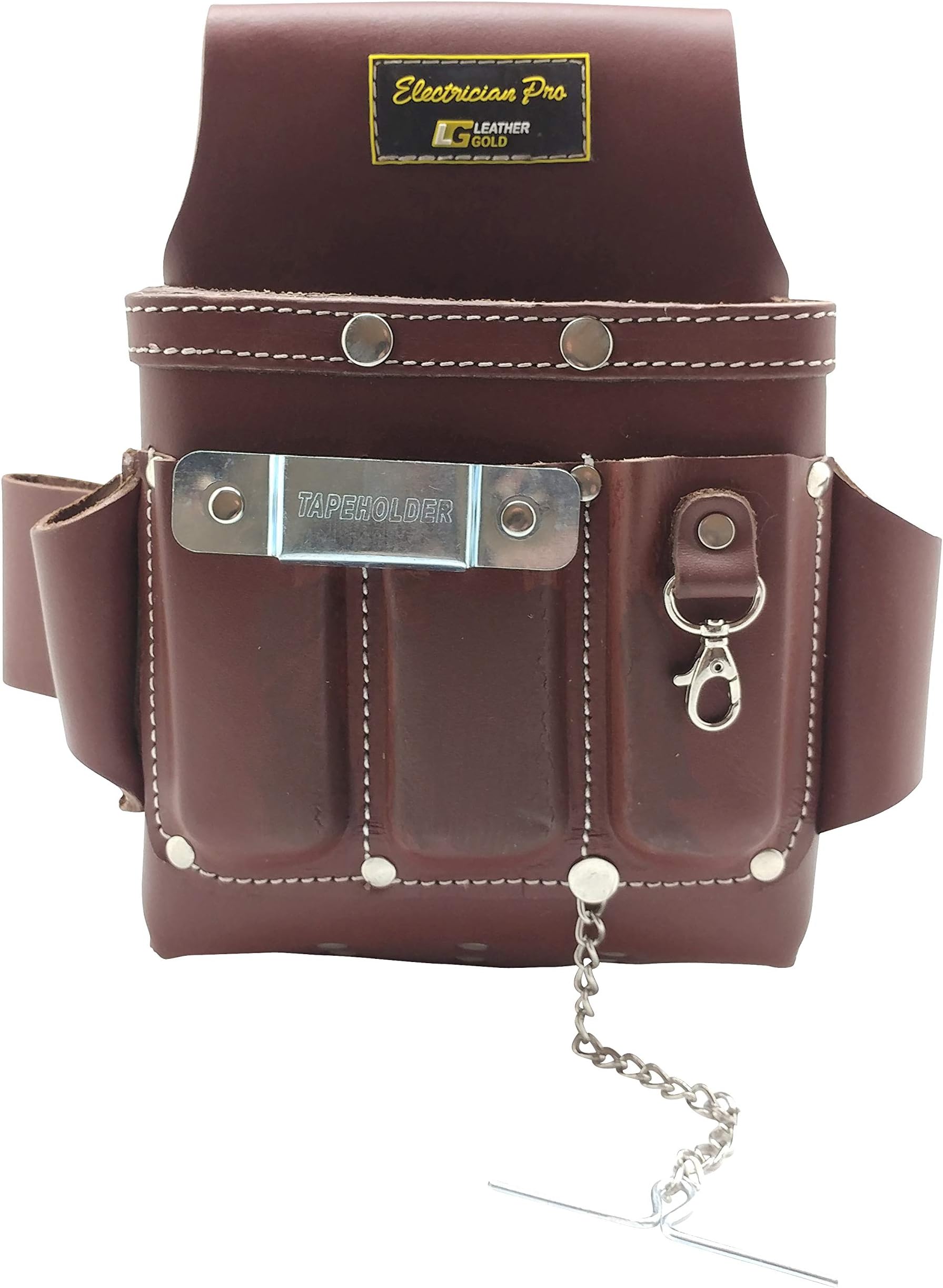 Leather Electrician Tool Pouch, Brown | Professional Tool Belt 3400