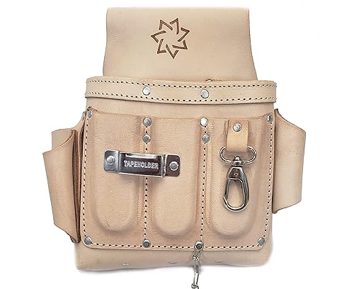 Bolsa de herramientas para electricista, organizador de herramientas eléctricas, 6 bolsillos con soporte para cinta, cadena de cinta y gancho a