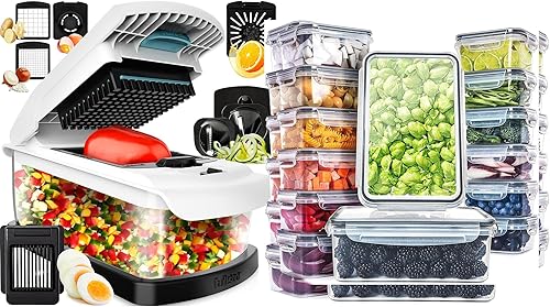 fullstar Picadora 9 en 1 y envase de alimentos de paquete de 28