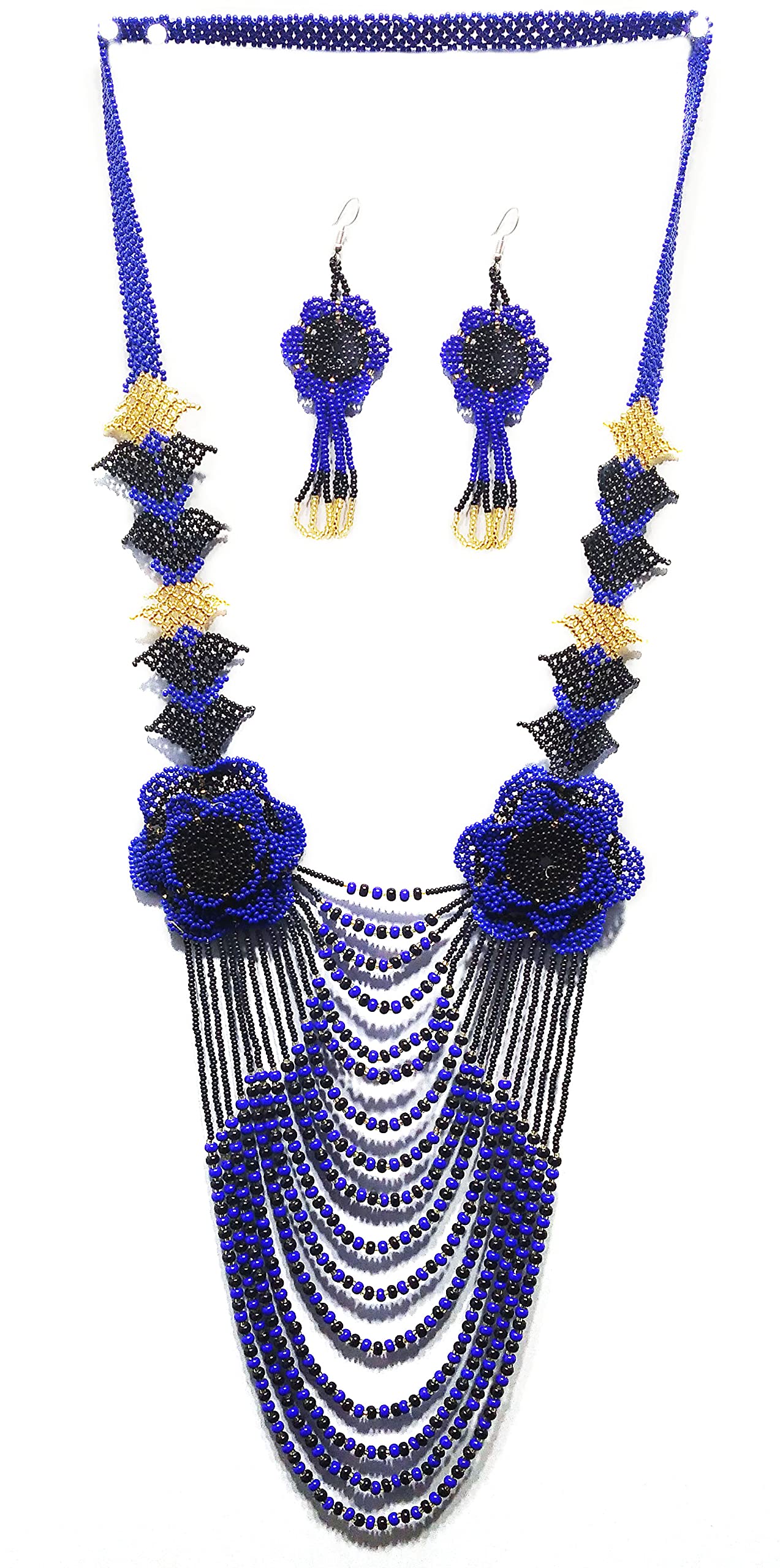 Beaded Bohemian Gypsy Non Precious Metal Alloy Crystal Tribal American style Ukrainian Layered seed bead Multi strand Vintage Designer Native indian Necklace for women (B096FK8RQN) Amazon Price History, Amazon Price Tracker