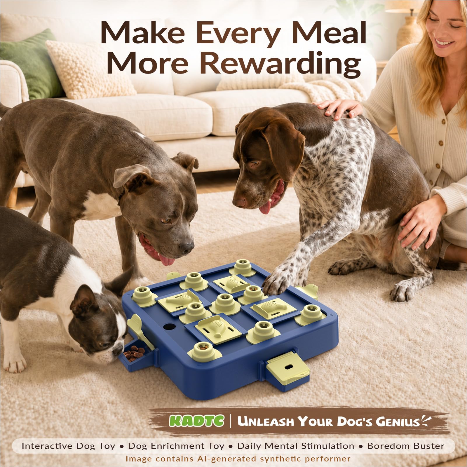 KADTC Cane Puzzle Giocattolo Cucciolo Trattare Giocattoli Cani Dispenser di Cibo Interattivo Doggy Puzzle per IQ Formazione Pet Supplies A