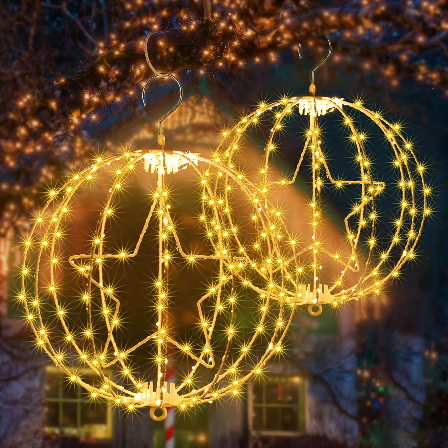 Weihnachtsbeleuchtung Außen Kugel 2 Stück 30CM LED Kugel