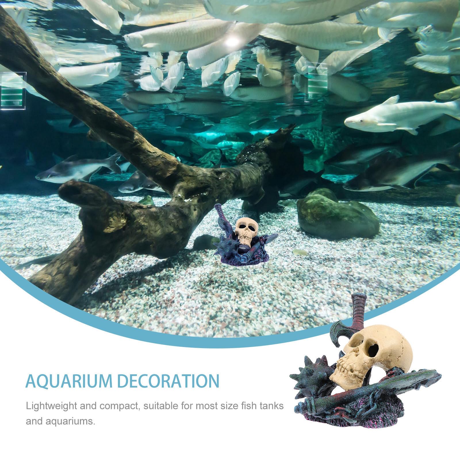 Abaodam 3 Stück Totenkopf Dekoration aus Kunstharz für Aquarium und Fischbecken Kompakt und Stabil Aquarium Deko für Einzigartige Unterwasserlandschaften