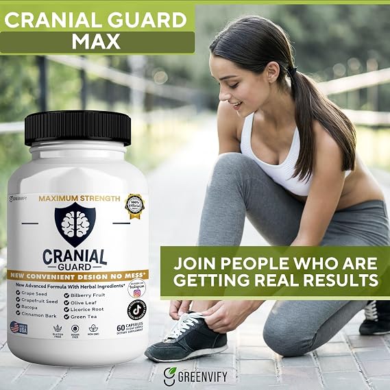 Cranial Guard Maximum Strength Brain Support Supplement, 60 Capsules, 30 Day Supply with Vitamins & Herbal Ingredients (2)