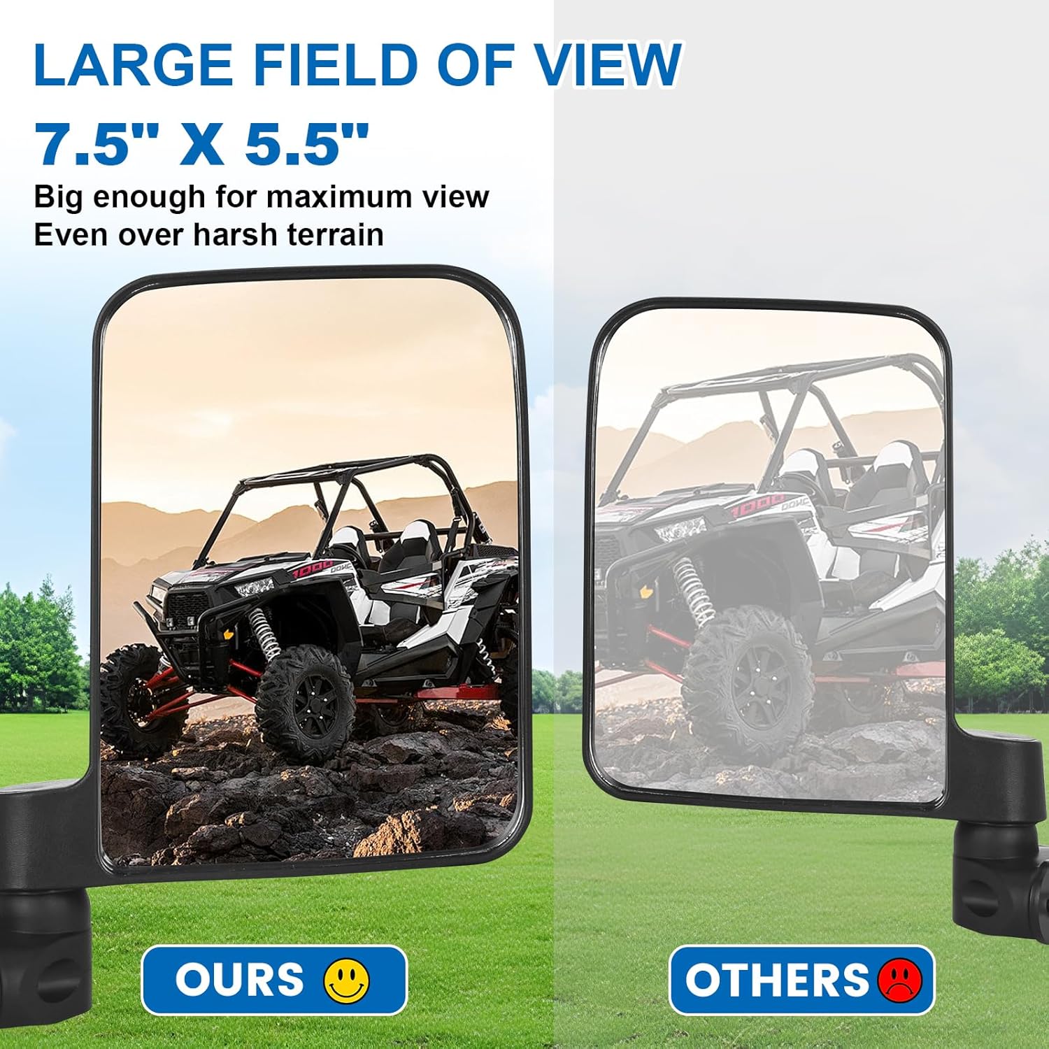 Large Side Mirrors for Polaris General 1000/4 1000/ XP 1000/ XP 4 1000, 2016-2024 Accessories - Image 4