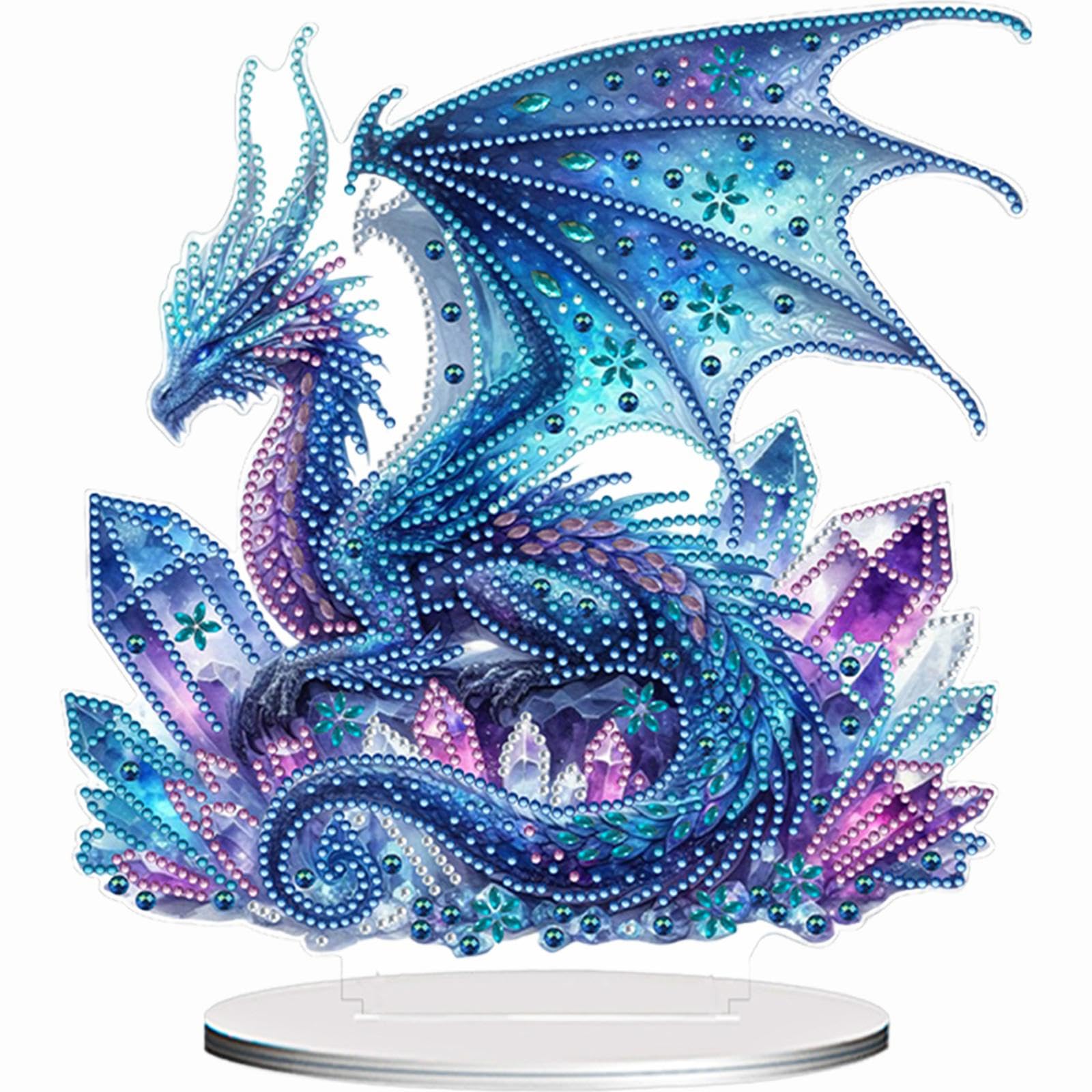 Acrylic Special Shape Unicorn Diamond Painting Tabletop Ornaments Kit Table Top Diamond Painting Ornament Kits 5D DIY Diamond Art Tabletop Decorations for Home Office Decor (LB281)