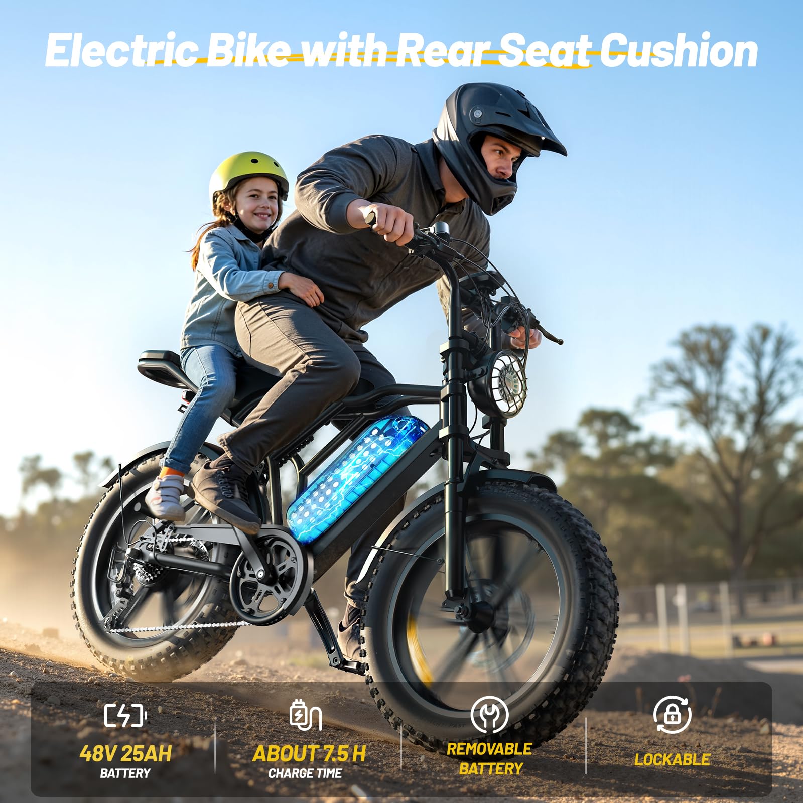 TST Bicicleta Eléctrica para Hombre y Mujer, Neumáticos Gordos 20''*4.0, E-Bike con Control por Aplicación y Suspensión, Batería 48V 15AH/ 25AH Motor 250W Carga Máxima 204kg