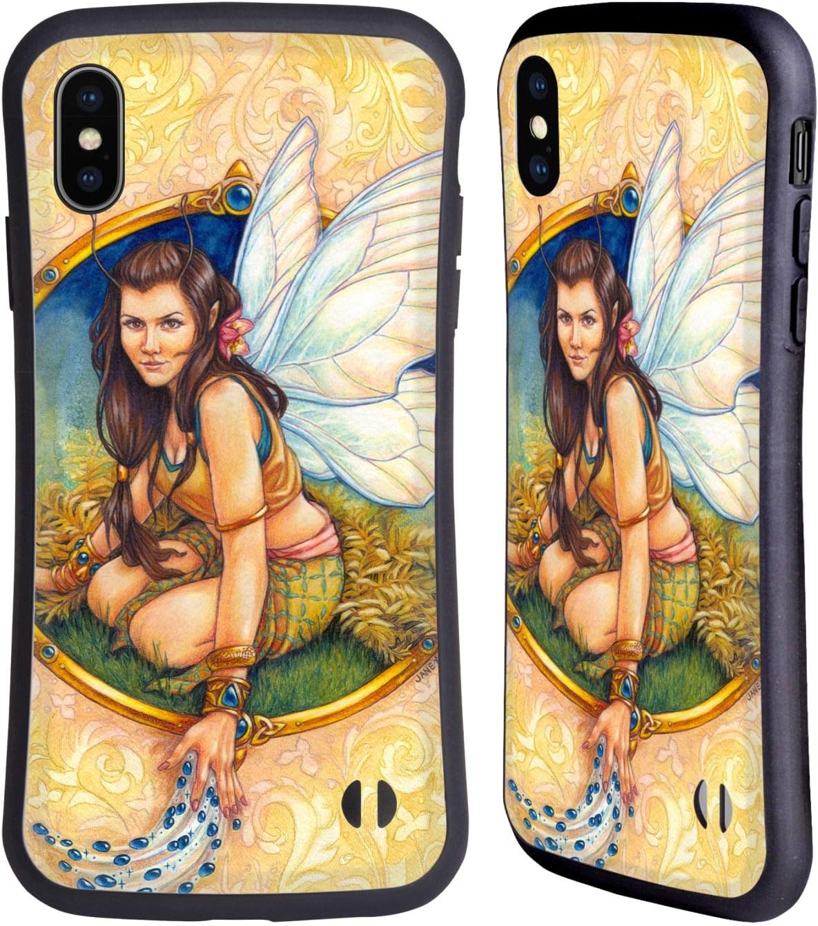 Official Jane Starr Weils Blue Saphires Fairies Hybrid Case Compatible for iPhone XS Max