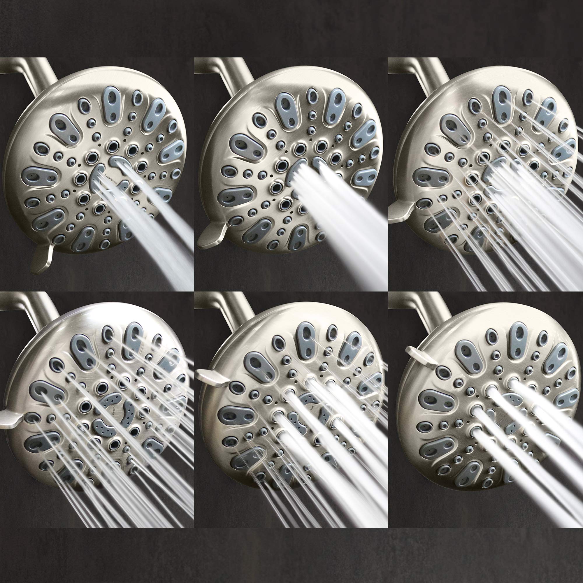 ShowerMaxx | Elite Series | 6 Spray Settings 6 Inch Hand Held Rainfall Shower Head