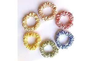 SILVR BEAR Luxury Satin Skinny Scrunchies for Kids