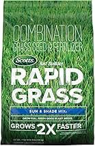 Scotts Turf Builder Rapid Grass Sun and Shade Mix, Combination Grass Seed and Fertilizer, Grows Green Grass in Just Weeks, 16 lbs.