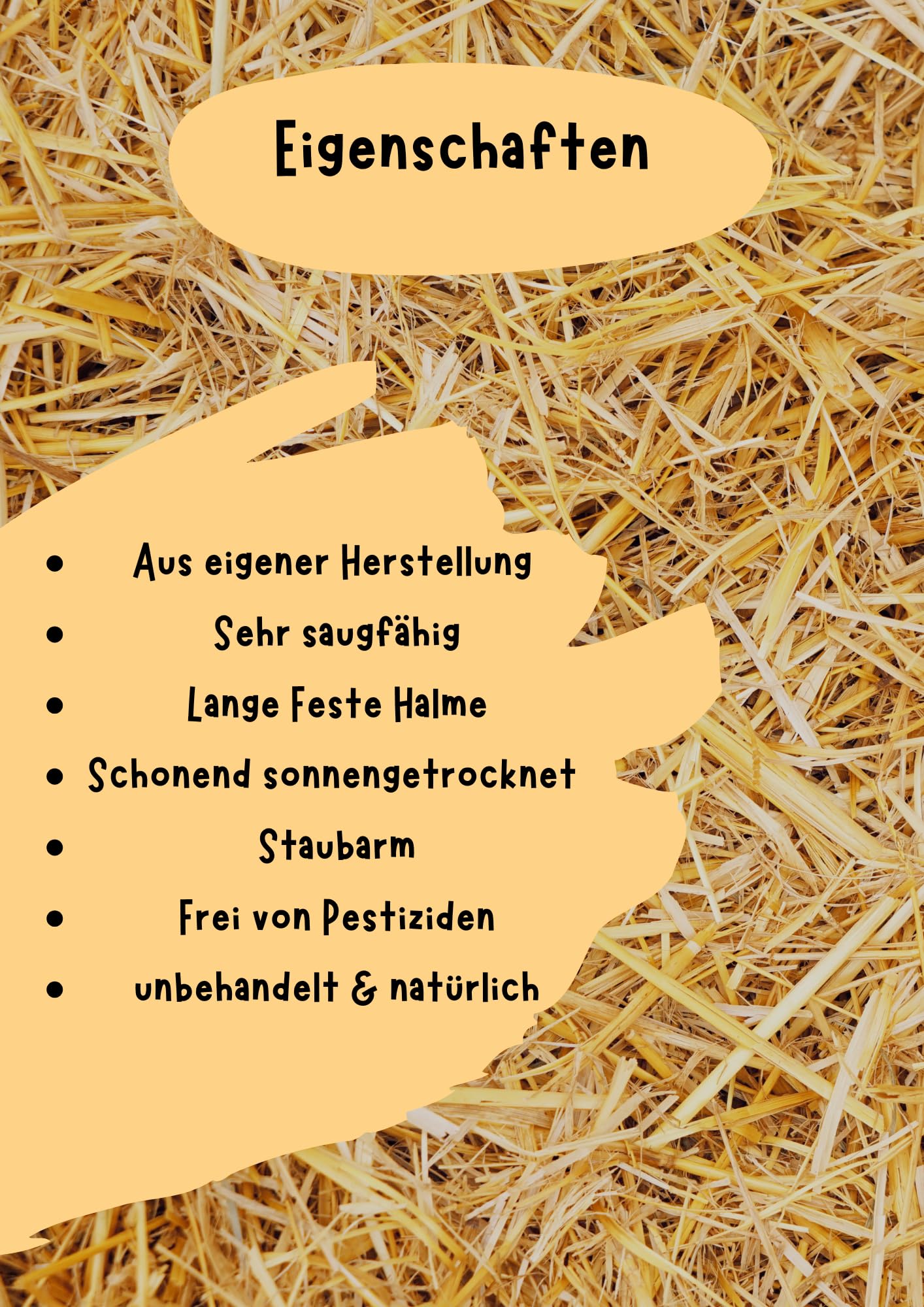 Strohballen 15  kg aus Weizenstroh – für Kaninchen, Meerschweinchen, Pferde | Premiumqualität | Ernte 2025