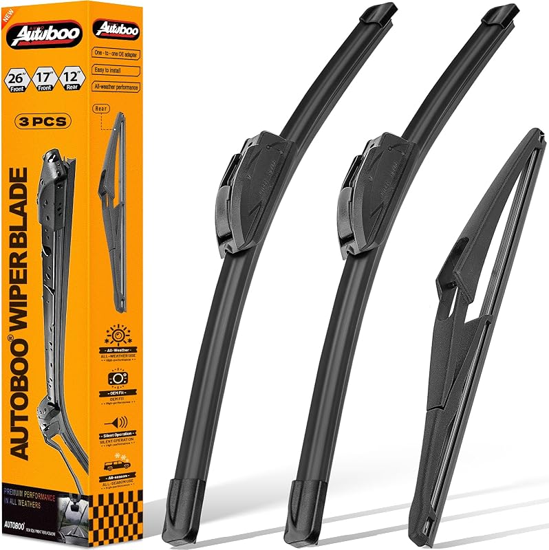 Palhetas do limpador de para-brisa AUTOBOO para Nissan Rogue e Pathfinder – Kit com 3 unidades