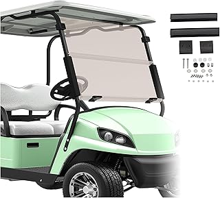 ECOTRIC Tinted Windshield Compatible with 1994-2014 EZGO TXT/Medalist Gas or Electric Models Golf Cart Windshield Folding Down Impact Resistant Windshield