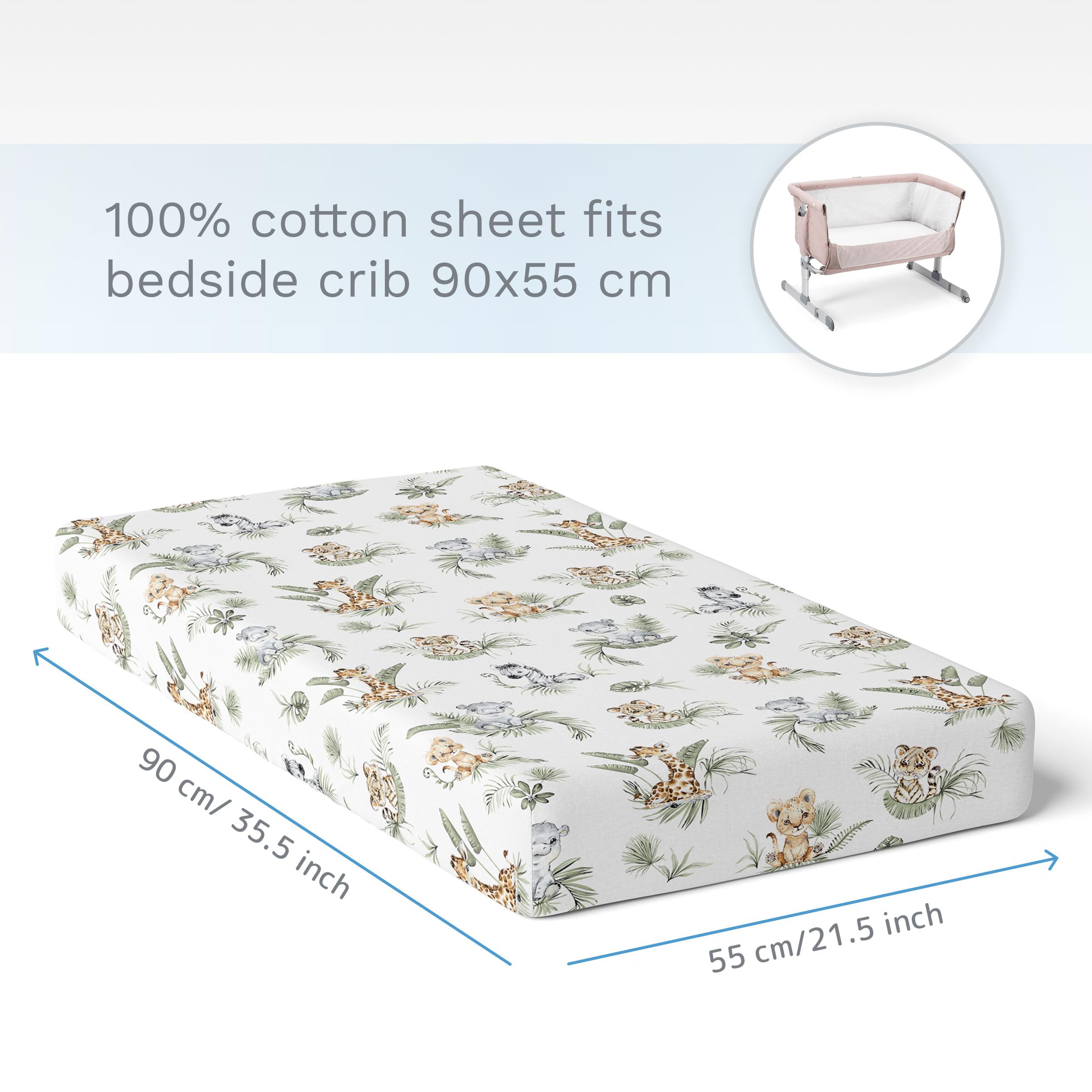 Baby Comfort Nursery 100% Cotton Fitted Sheet fits 140x70 cm Cot Bed Mattress (Safari Cars) — view 101
