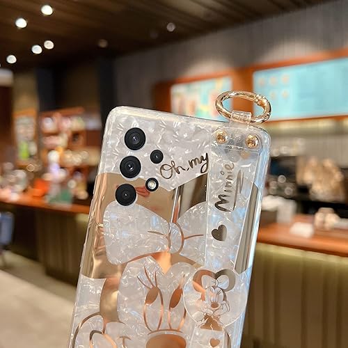 Miniatura 5 de PHOQOYO Funda para Galaxy A53 A53s Funda con función atril para la muñeca, ultra delgada, patrón de animales IMD a prueba de golpes, funda de