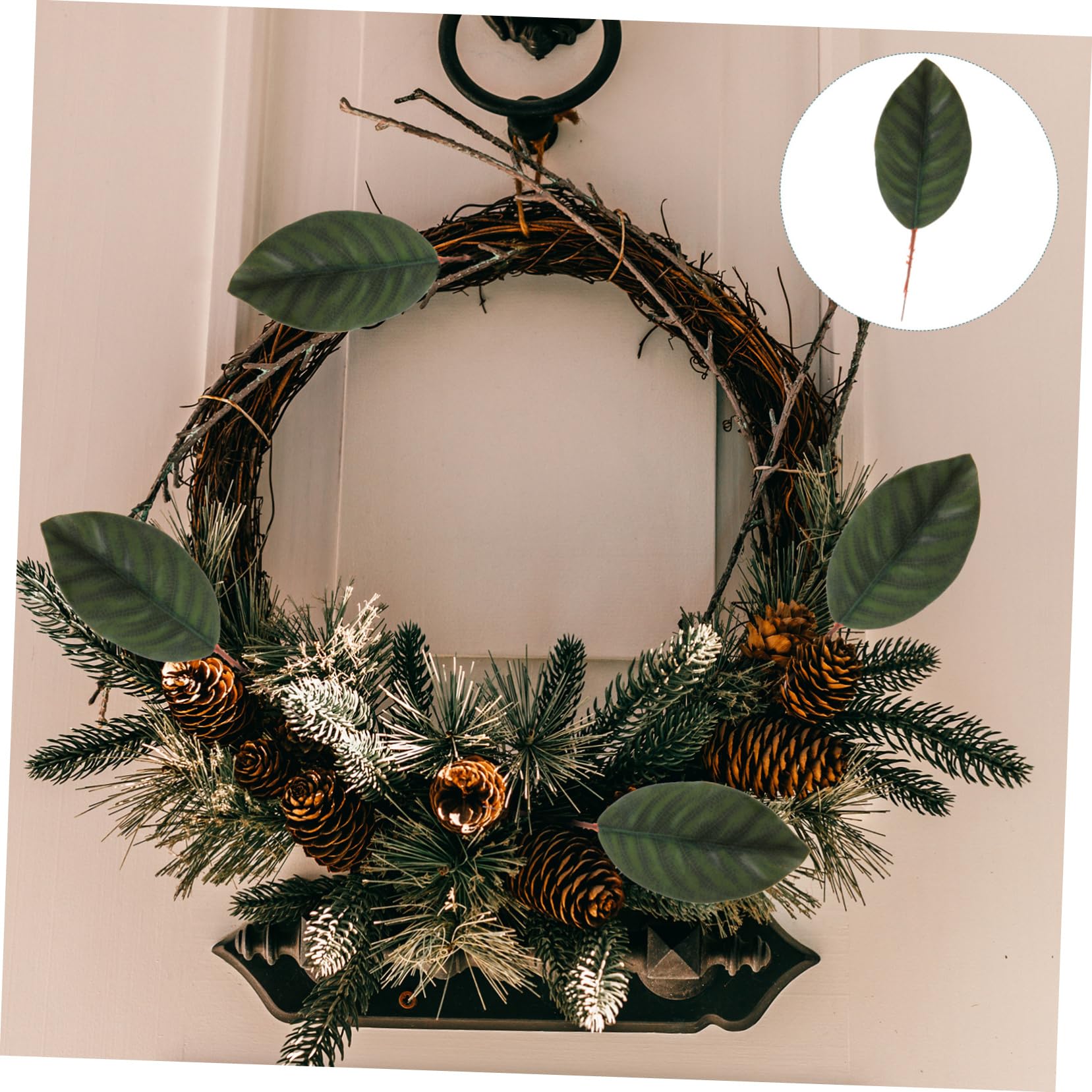 COLLBATH 2 Set Di Foglie Finte Flessibili Singole Foglie Di Magnolia Per Composizioni Decorative Resistenti Alla Sbiadimento 30 Pezzi * 2