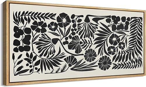 Miniatura 60 de MUDECOR Impresión en Lienzo Enmarcado Extra Grande Arte de Pared Contornos Abstractos Ilustraciones en Blanco y Negro Ilustraciones de Bellas Artes
