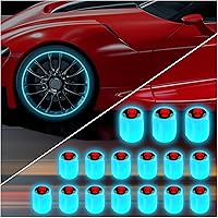 Vista 22 de 20 tapones fluorescentes para válvulas de neumáticos, tapones luminosos para válvula de aire de rueda de automóvil, accesorios de decoración