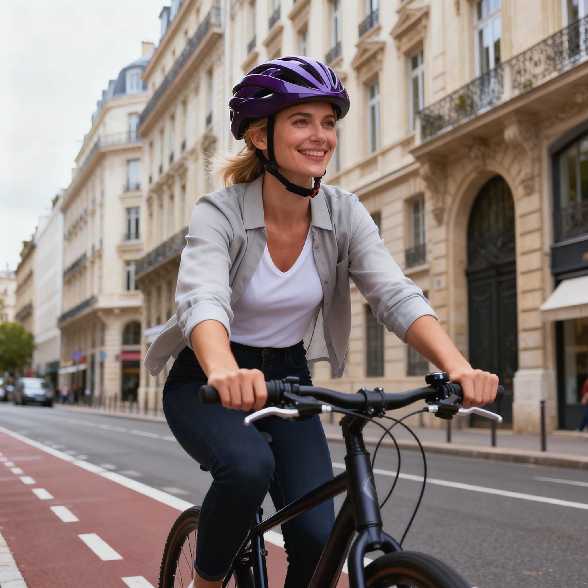 Casco Bicicleta Adulto con Visera Extraíble Forro Lavable Cascos Bicicleta Montaña Ajustable para Adultos Que Montan en Montañas y Carretera (Tamaño de la Cabeza 58-62cm) — view 6