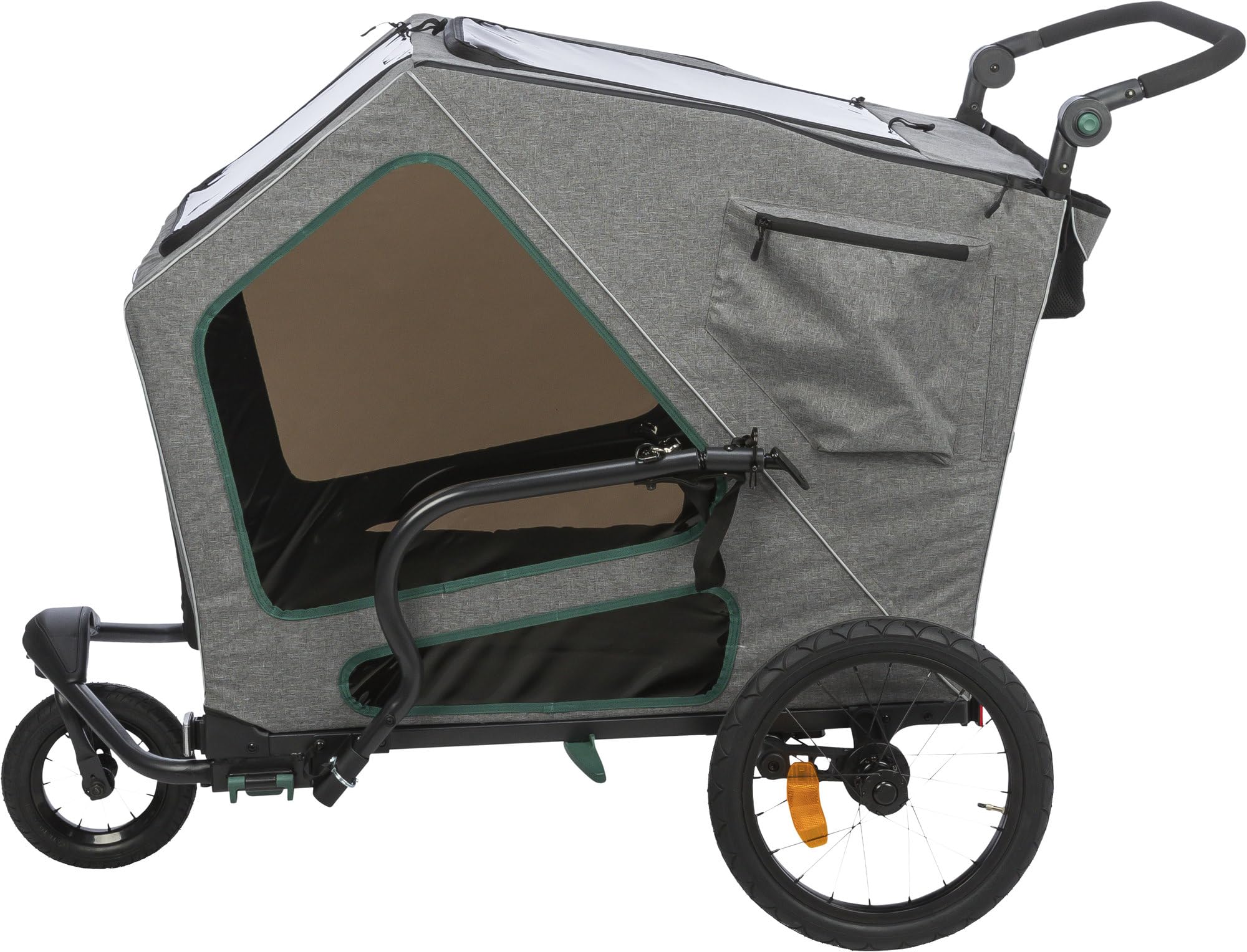 TRIXIE "Rimorchio per Bicicletta, L: 80 × 103 × 98/147 cm, Grigio/Salvia fino a 45 kg - 12804