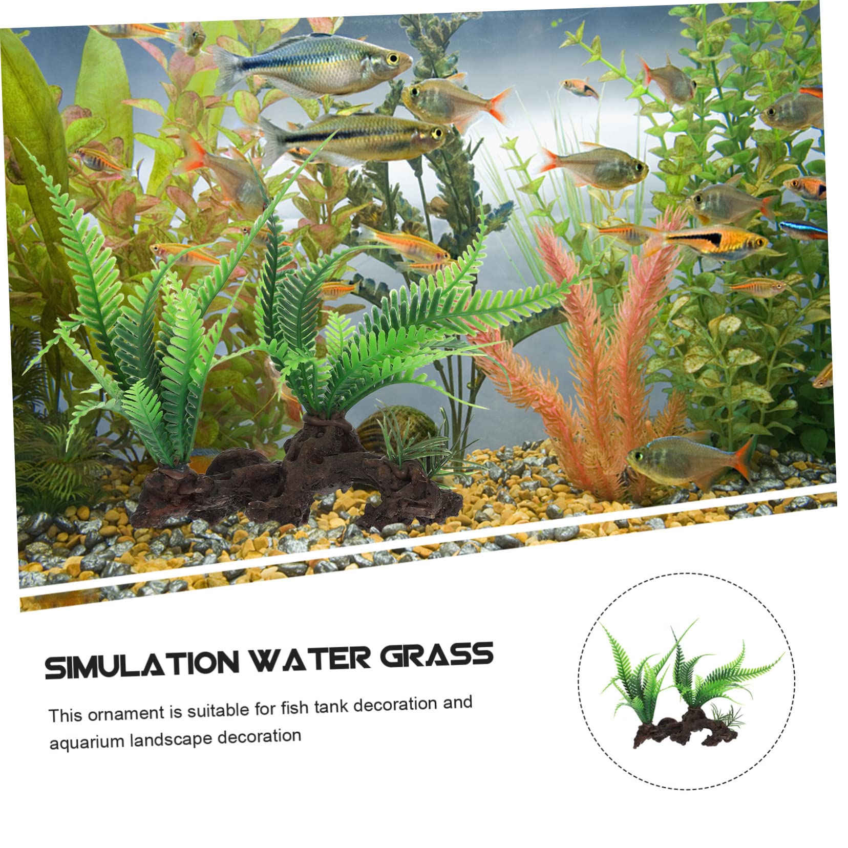 Beaupretty Aquarium en Plastique 4 Pièces Aménagement Paysager Plantes Aquatiques Bois Mort De Paon