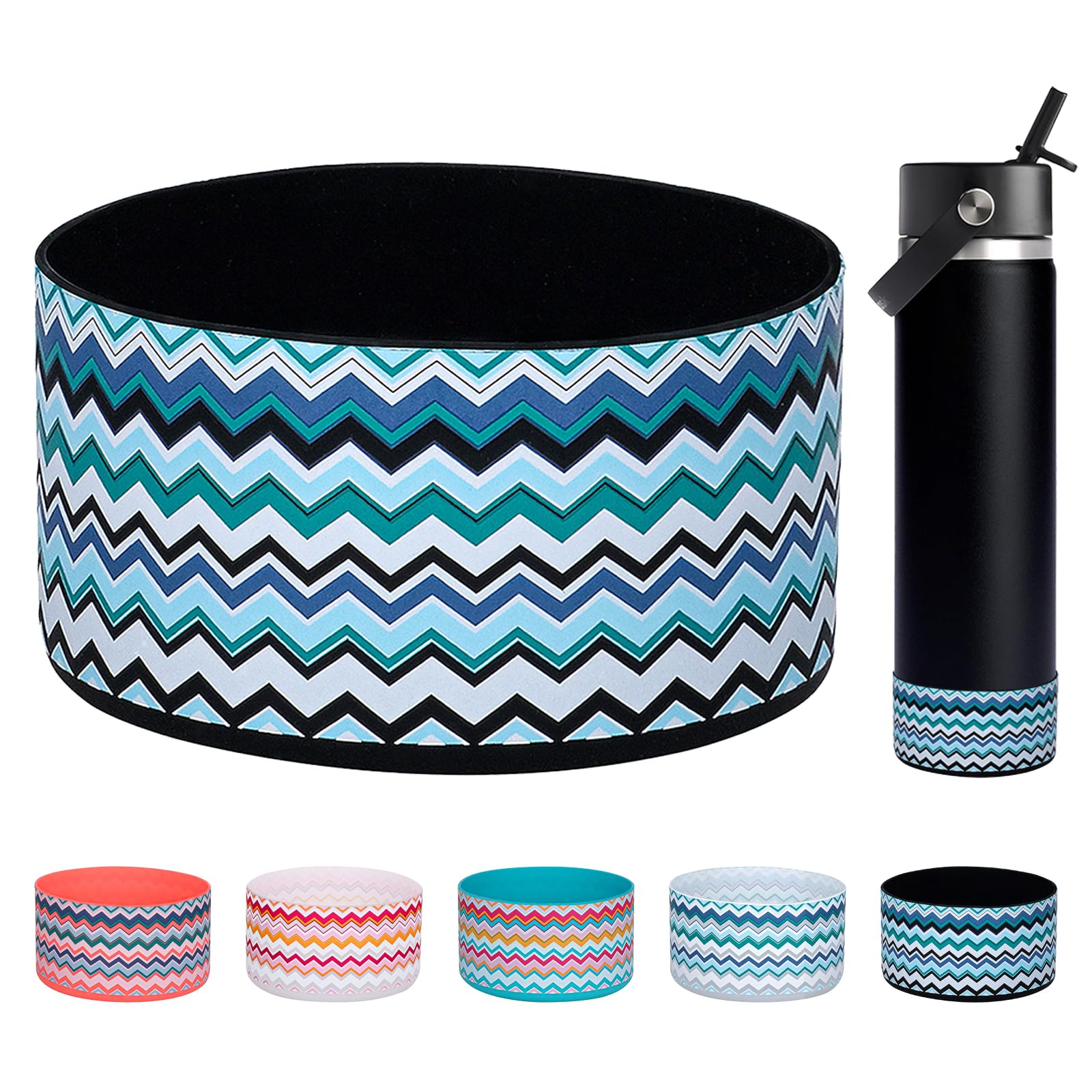 WK IEASON Protective Silicone Base Boot 12oz-24oz for Hydro Flask Wide Mouth/Standard Mouth, Anti-Slip Silicone Cover Bumper Compatible with Stanley Tumbler 40oz 30oz 20oz-2.83inch Bottom Diameter