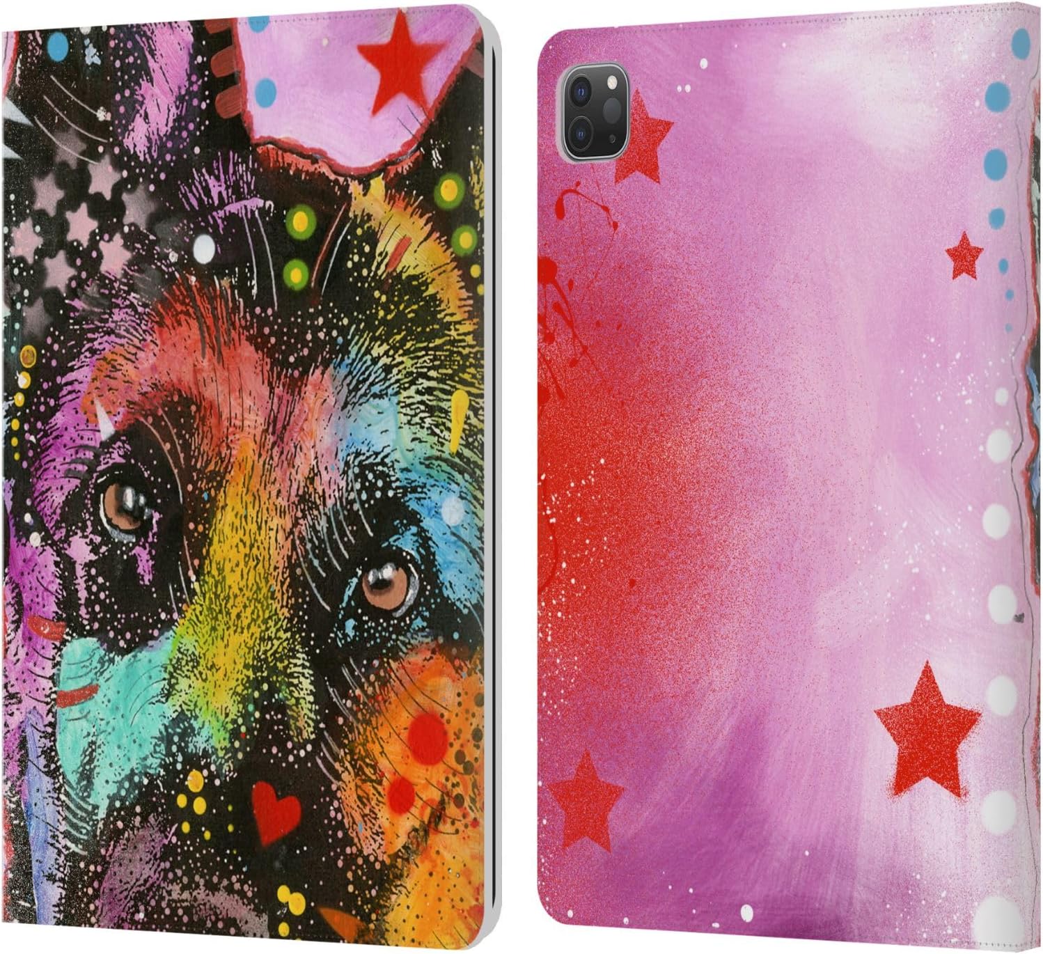 Head Case Designs Officially Licensed Dean Russo German Shepherd Dogs Leather Wallet Case Compatible with Apple iPad Pro 11 2020/2021 / 2022
