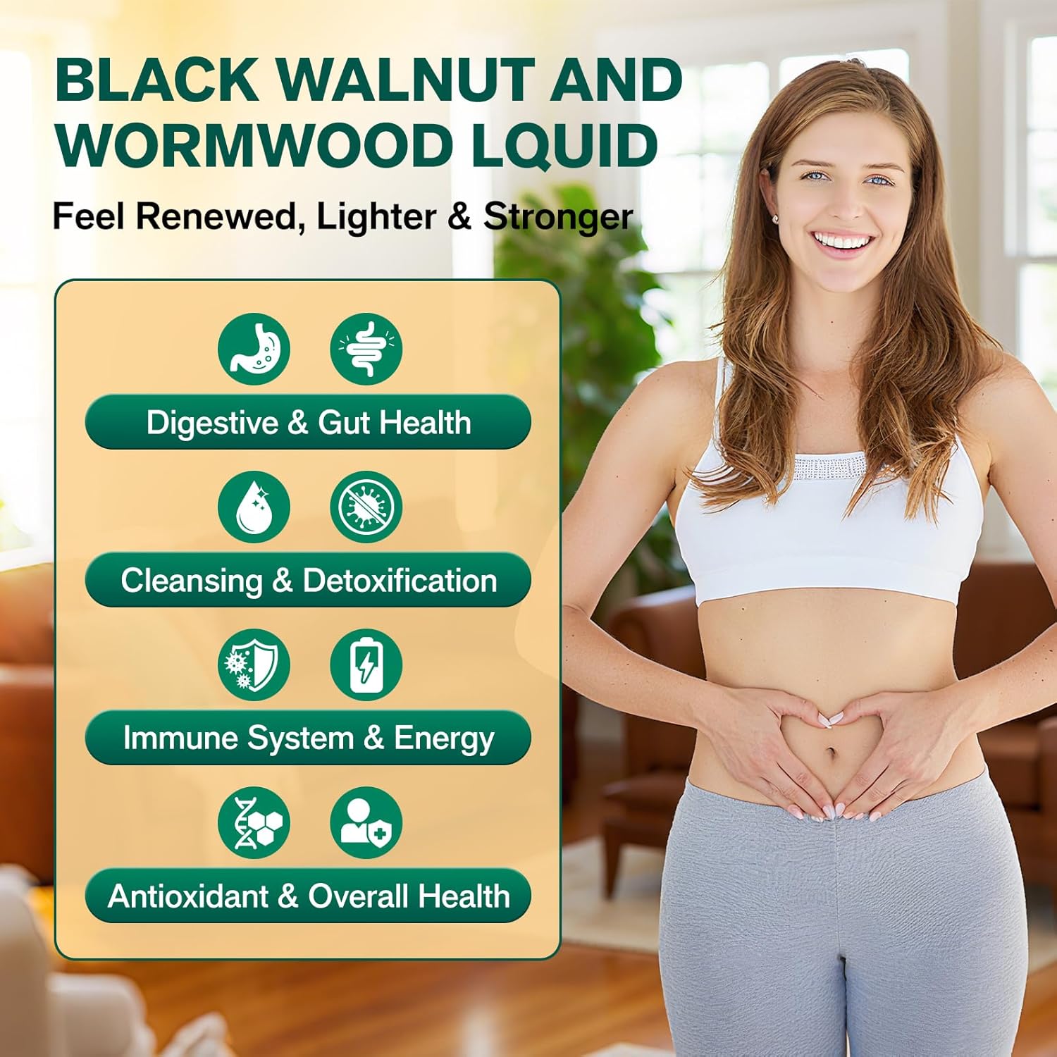 Black Walnut Wormwood Tincture – Gut Health Support Supplement Liquid Drops with Clove, Pumpkin, Oregano, Turmeric, Soursop & Berberine – Gentle Gut Cleanse & Digestive Health, Gut-Friendly, 2 FL OZ - Image 3