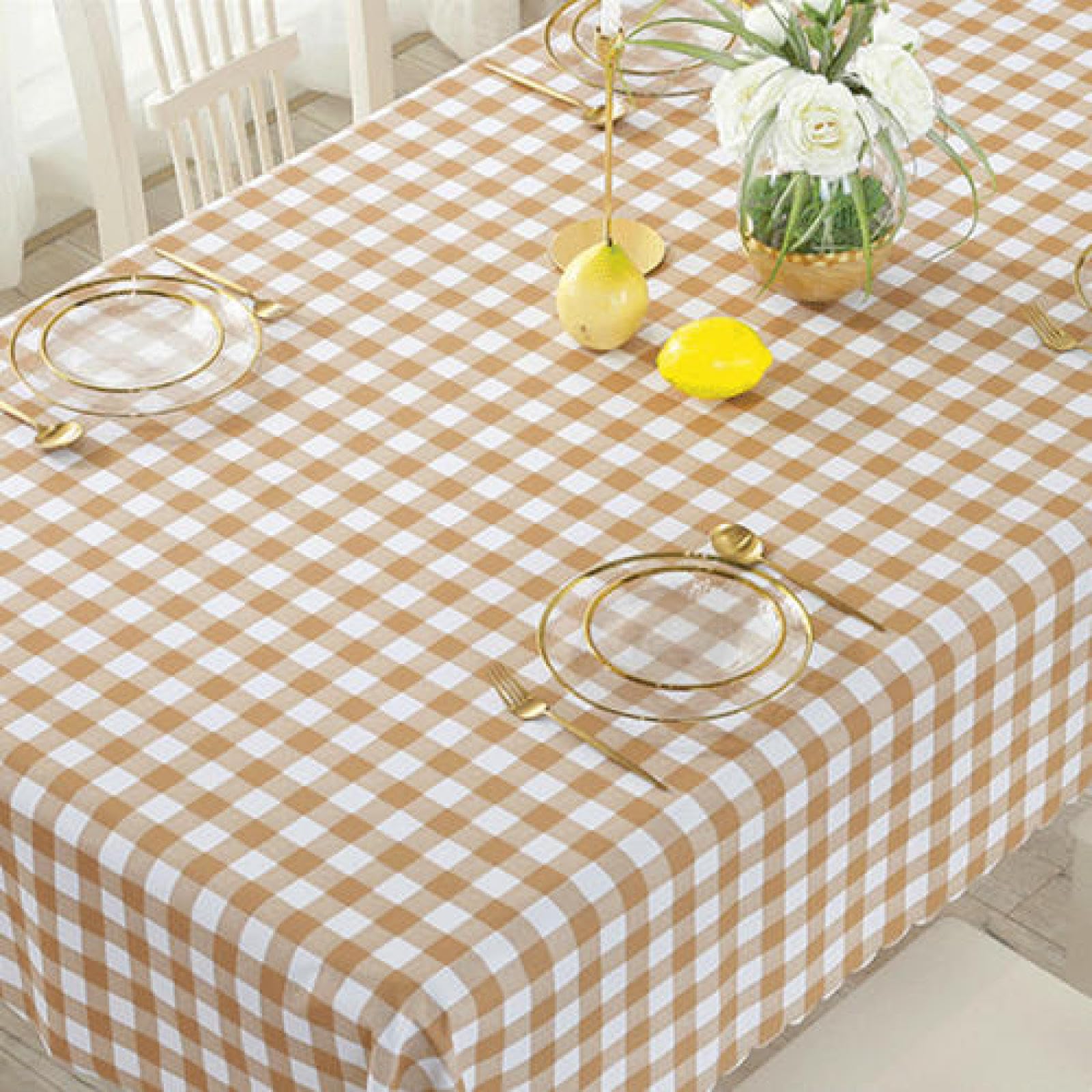Wachstuchtischdecke Wachstischdecke Anti Hot Scratch Wachstuch Tischdecke Abwaschbar Tischdecke Abwischbar beige B 140 × 200 cm