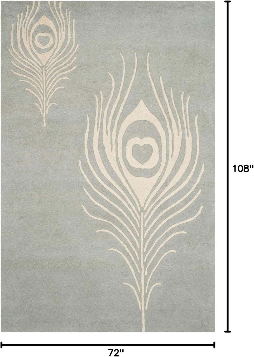 SAFAVIEH Soho Collection 6' x 9' Grey/Ivory SOH704C Handmade Premium Wool & Viscose Area Rug