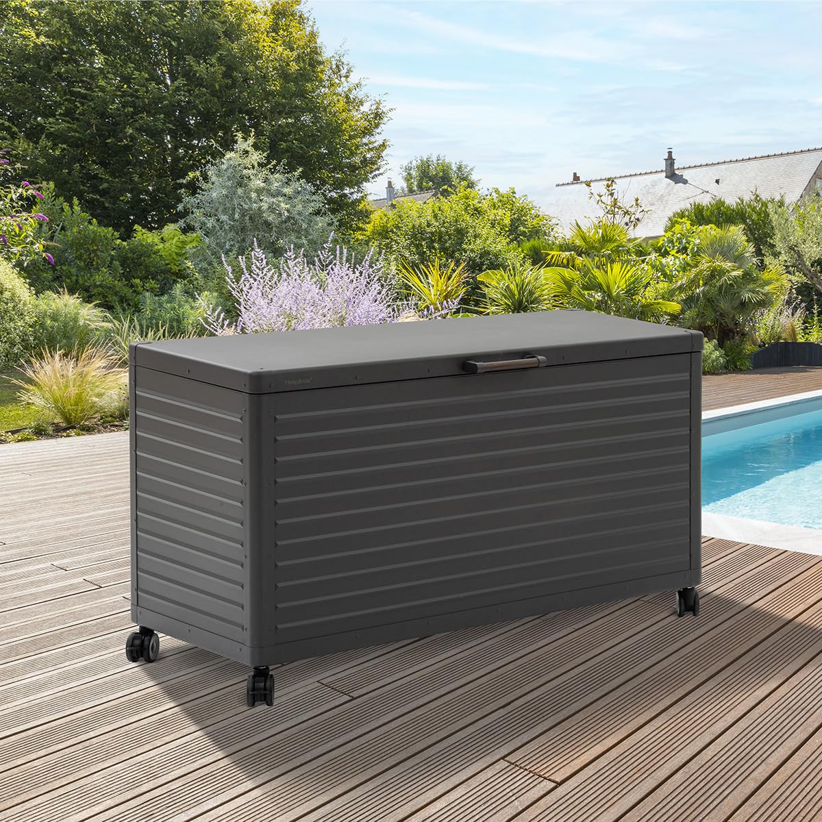 Hespéride - Coffre de rangement edenio graphite s 130 x 60,4 x 78cm en aluminium