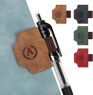 JSRQT Marcapáginas de Cuero Magnético con Inicial Carta,Personalizado Marcadores de Libros de Lectura con Pluma, Estilo Retro Separador de Libros para Lectores Hombres y Mujeres(Marrón,A)