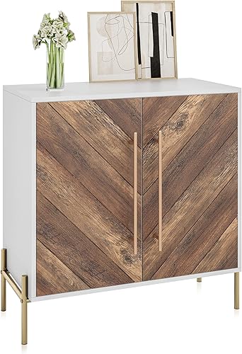 BELLEZE Aparador de bufé con 2 puertas, gabinete de almacenamiento de cocina, armario lateral independiente, armario, consola, mesa, cafetería,