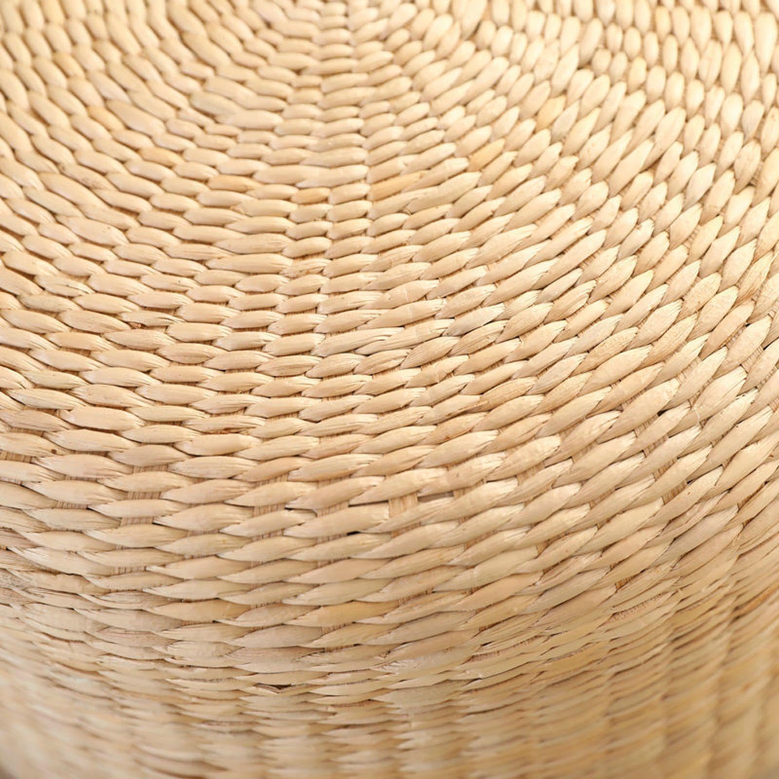 LOVIVER Coussin d'assise de Style Japonais Oreiller de Sol en rotin Fabriqué à la Main Épaissir Coussin de siège Tatami de Lecture Rustique pour Sol intérieur, 40cm de diamètre