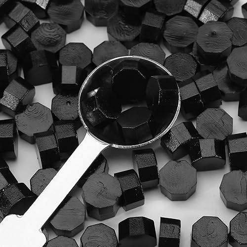 Miniatura 3 de Yoption Cuentas de cera de sellado verde hierba, kit de 150 cuentas de sello de cera para sello de cera, cuentas de sello de cera octágono con una