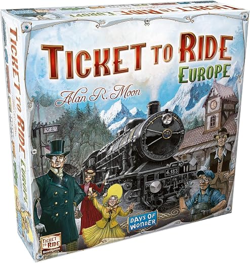 Ticket to Ride Europe Board Game - Embark on a Railway Adventure Across the Continent! Fun Family Strategy Game for Kids &amp;...