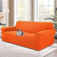 Vista 57 de Funda elástica para sofá, lavable, protector de muebles con espuma antideslizante y parte inferior elástica para niños, perros (sofá biplaza/beige)