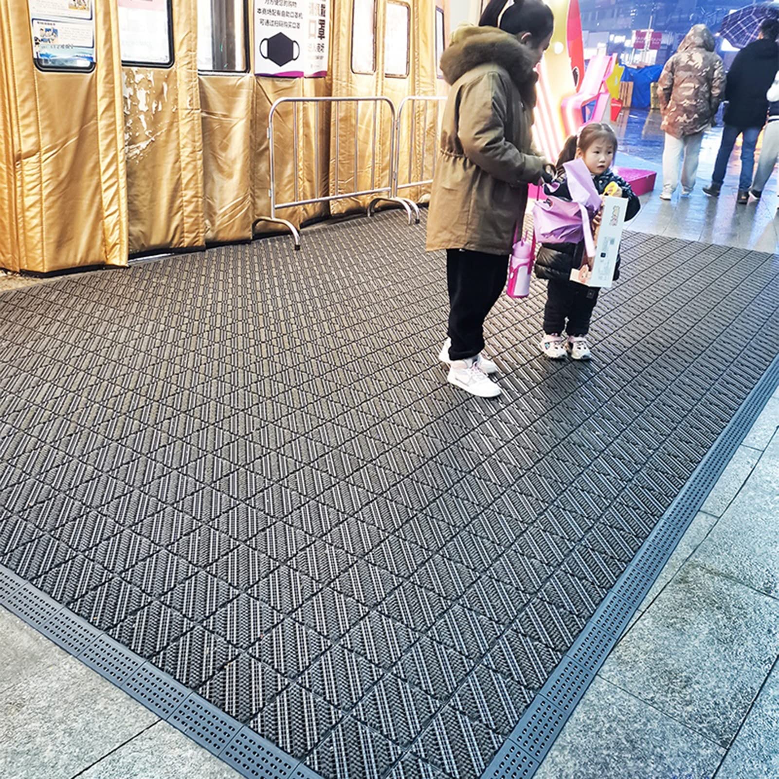 Tapis d'entrèe de grande taille paillasson d'extérieur très résistant et lavable 90x150 cm