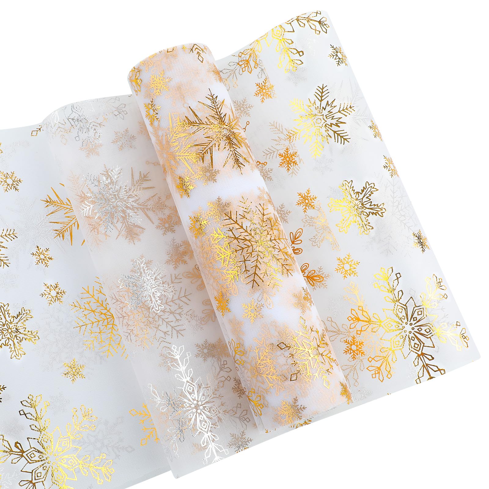 Bekeify Camino de Mesa Dorado de 28 CM × 15 M, Tul Dorado Brillante, Camino de Mesa Navidad Metálico Dorado de Lámina Dorado, para Bodas, Fiestas, Cumpleaños, Navidad, Pascua, Decoración de Mesa
