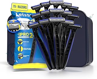 LetsShave Men Pro 2 Plus Disposable
                            Shaving Razor | Stainless Steel Made In
                            South Korea | Open Flow Twin Razor Blade
                            With ...