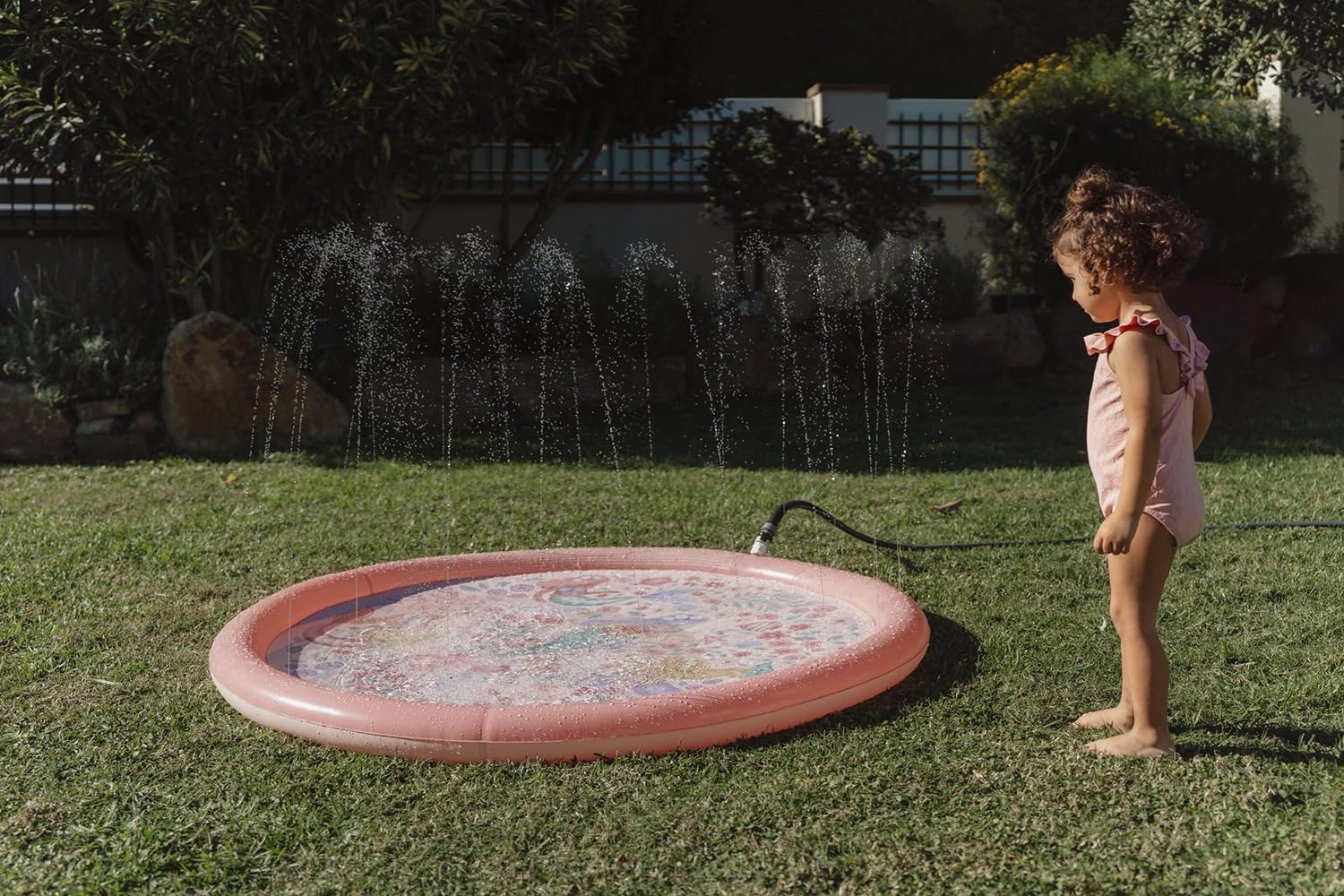 Little Dutch Kinder Sprinkler Wasser Spielmatte - Wasserspielzeug Kinder - 150 cm - Spielzeug für Draußen - Sprinklerauflage - für Mädchen ab 2 Jahre - Dreamy Mermaid rosa