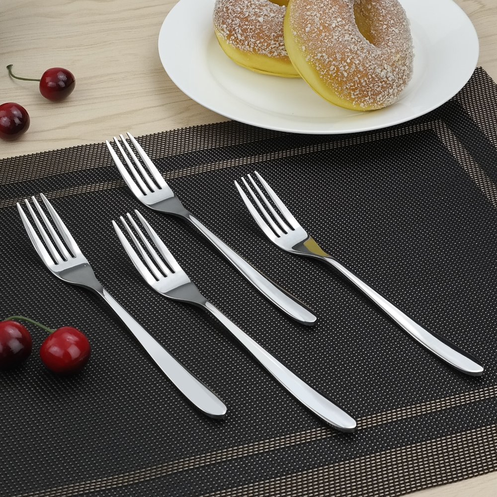 Kekow 12 forchette da dessert, in acciaio inox, 17,8 cm