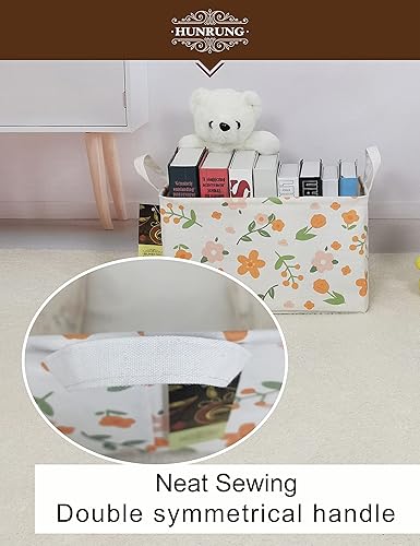 Miniatura 206 de HUNRUNG Cesta rectangular de almacenamiento de lona, bonita cesta organizadora de lona para mascotas, juguetes de niños, libros, ropa, perfecta