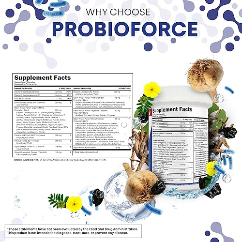 Miniatura 4 de Clean Nutra Probióticos para hombres  Tongkat Ali, Saw Palmetto, Tribulus, Ginseng, Ashwagandha, Maca, calabaza, Gingko Biloba, corteza de pino,