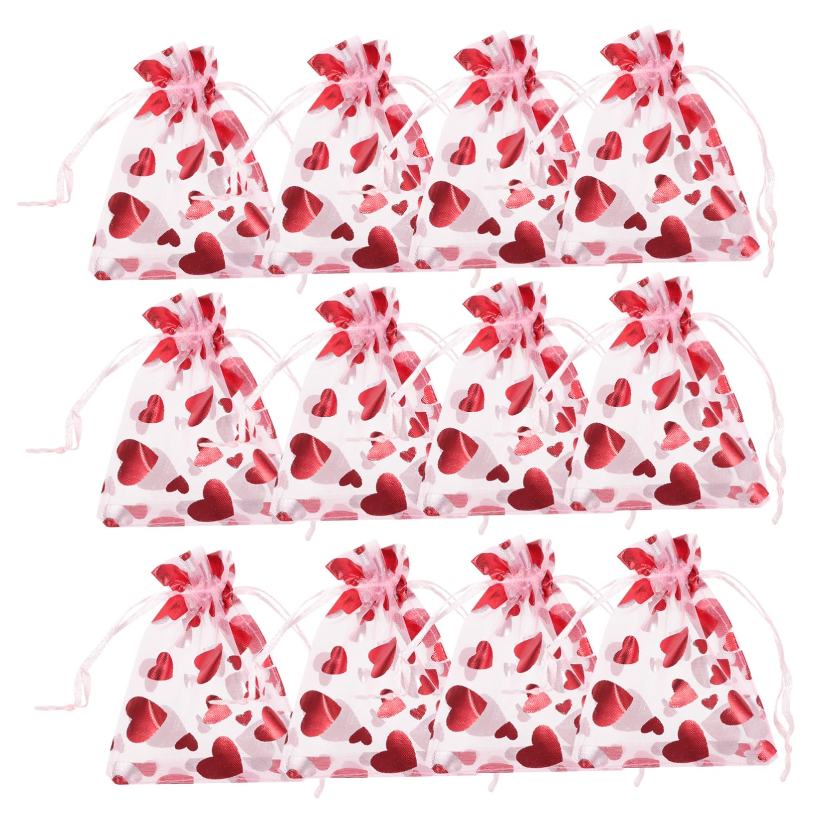 Beavorty 3 Set Di Sacchetti in Organza A Forma Di Cuore Per Sacchetti Per Piccole Imprese 100 Pezzi * 3