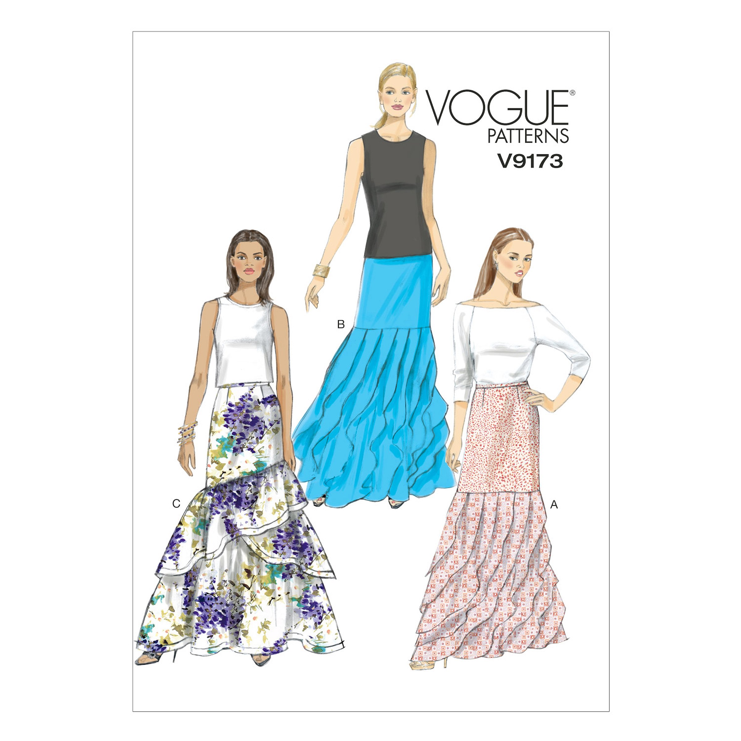 Patrons de jupe Vogue Patterns 9173 A5 tailles 6 à 14 pour couture